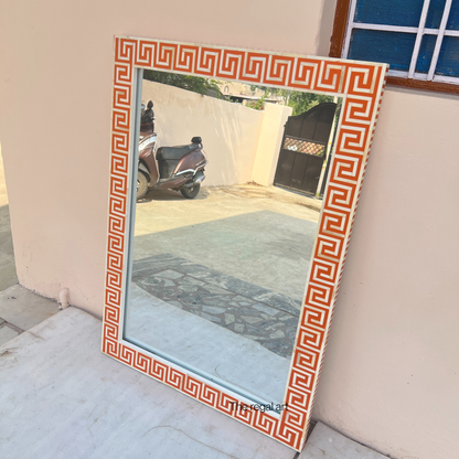 Handmade Bone Inlay Wall Mirror – Rectangle Frame
