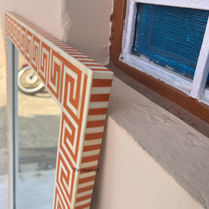 Handmade Bone Inlay Wall Mirror – Rectangle Frame