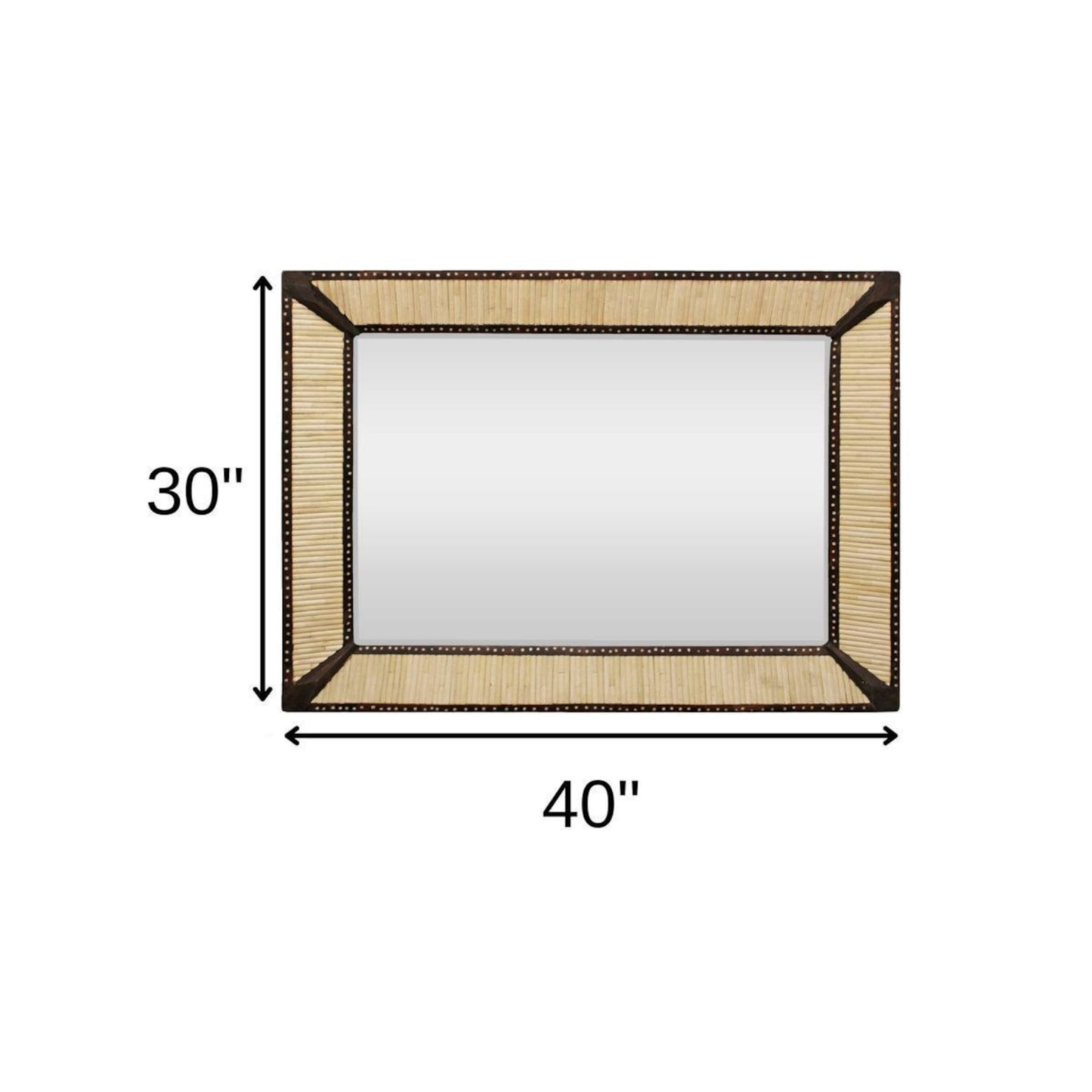 Handmade Bone Inlay Mirror- Henley Wood Pattern