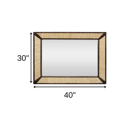 Handmade Bone Inlay Mirror- Henley Wood Pattern