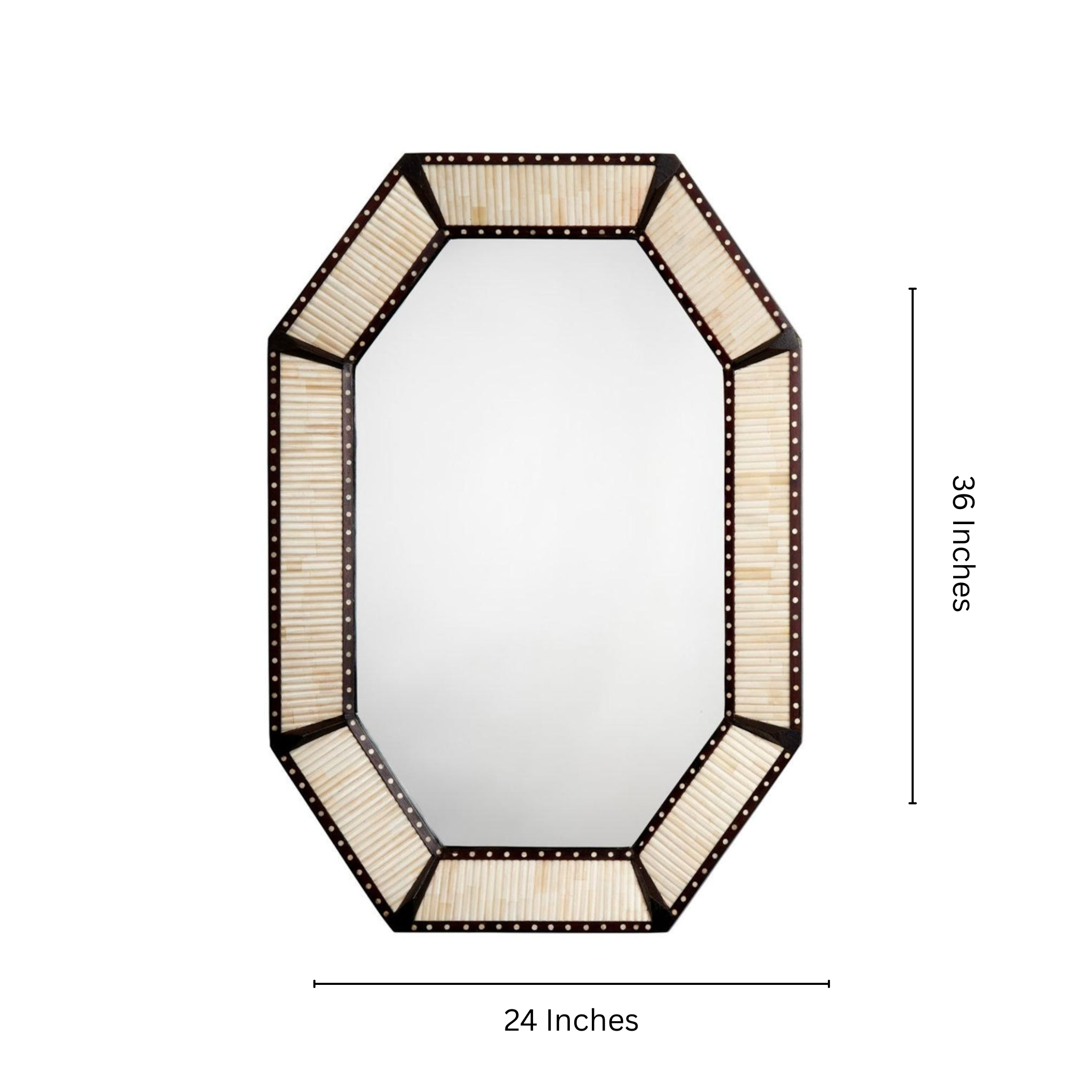 Octagonal Statement Wall Decor – Premium Bone Inlay Mirror Frame