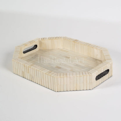 Bone Inlay Tray | Luxury Decorative Serving Tray for Coffee Table & Vanity