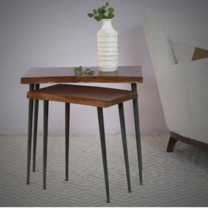 Solid Wooden Handmade End Table / Side Table / Nesting Table Combo Furniture