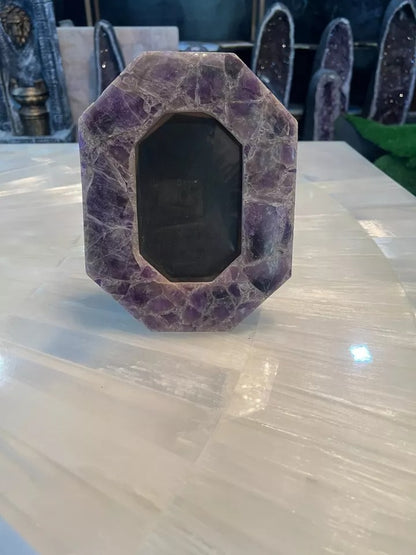 Amethyst Photos Frame Handmade Octagonal Frame Gemstone