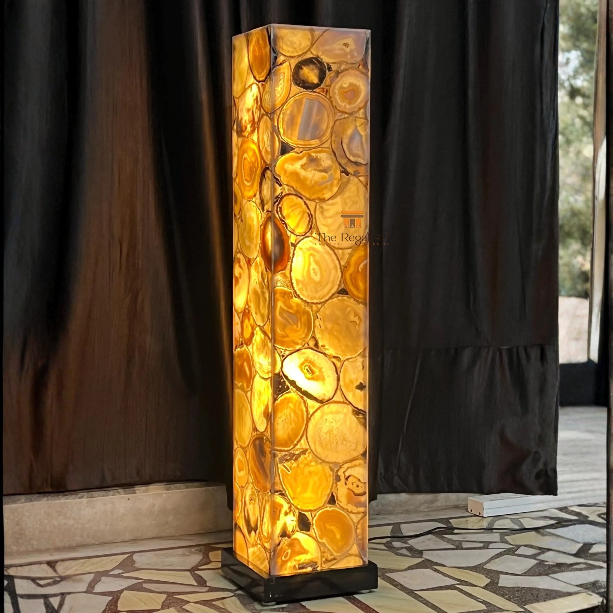 Handmade Agate Floor Lamp | Gemstone Luxury Home Decor