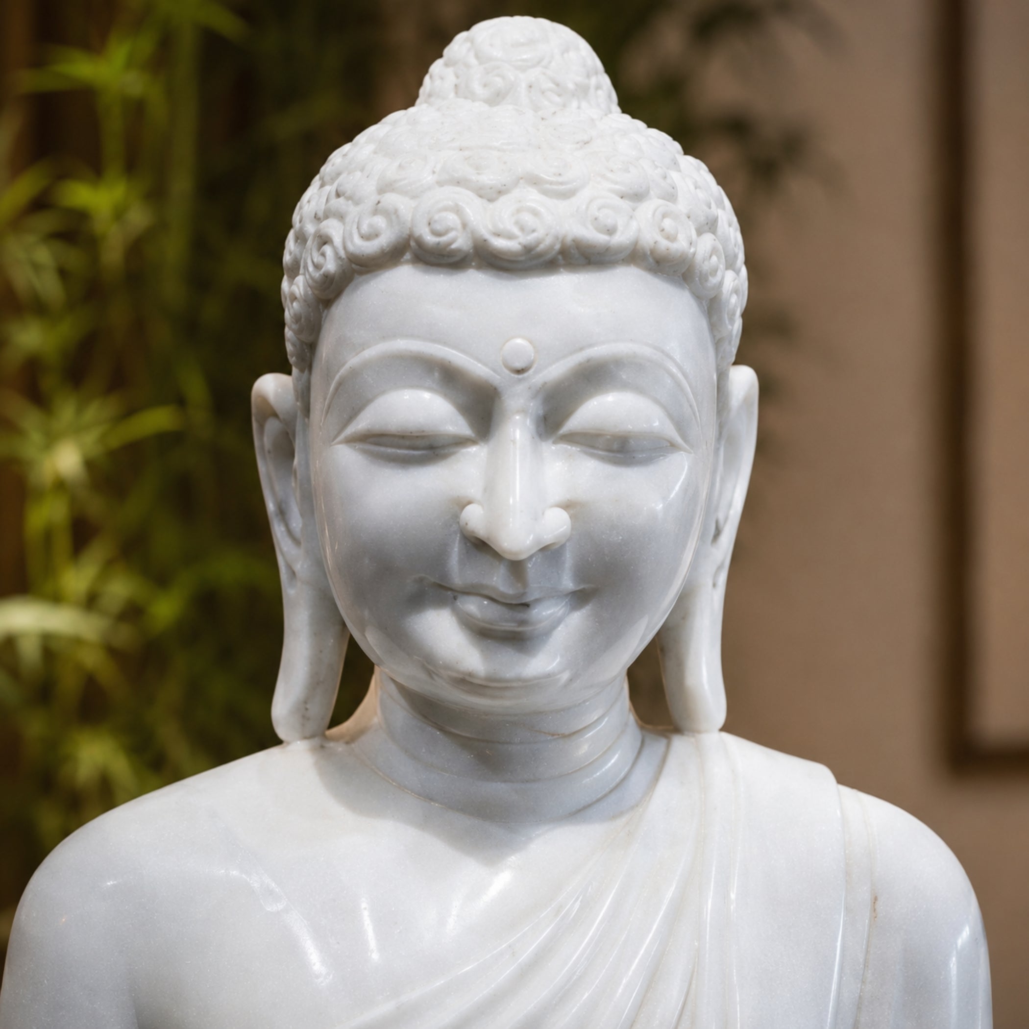 Handmade White Marble Buddha Statue | Luxury Home Décor