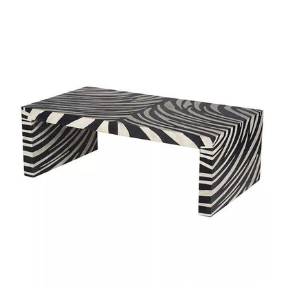 Bone Inlay Coffee Table, Canter Table Wood Modern Pattern Home Decor Furniture