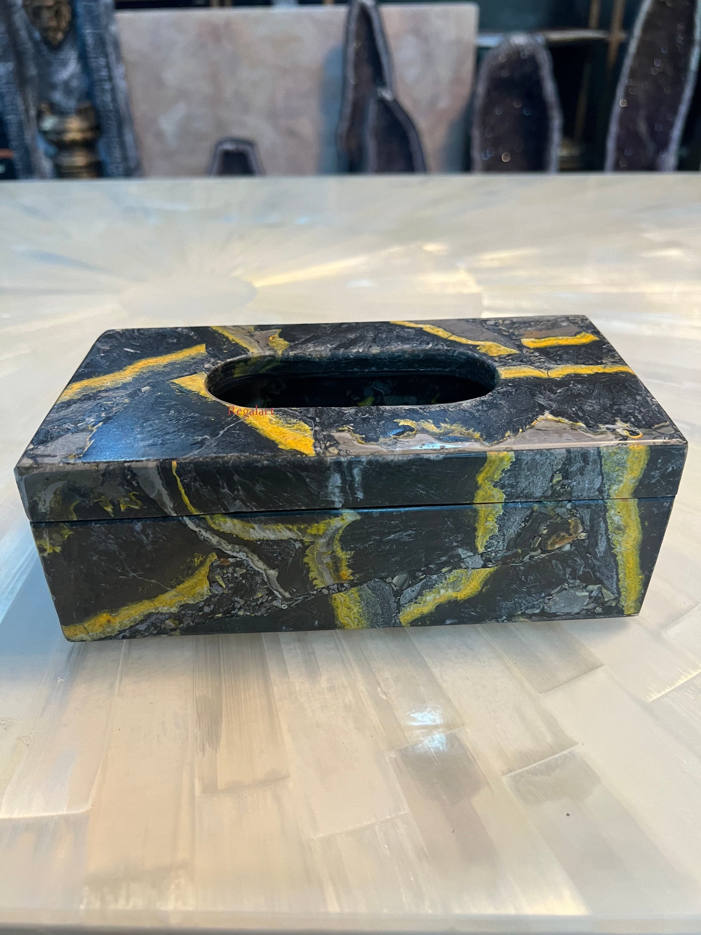 Tissue Box, Napkin Holder, Tissue Holder –Handmade Bumble Bee Stone Napkin Paper