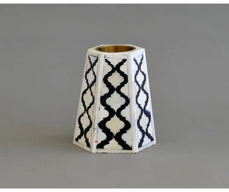 Bone Inlay Candle holder Bone Inlay Decor Bone Inlay Candle Stand Unique pattern Handmade Room Decor Furniture