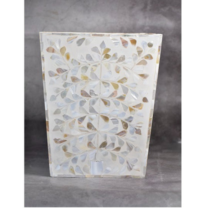 Mother of Pearl West Basket Handmade Floral Pattern West Box Home Decor Art