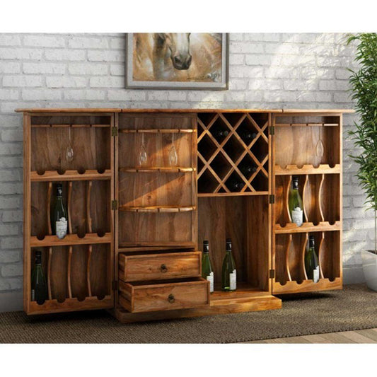 Wooden Handmade Wine Rack Table Furniture Wine Storage Rack Drawer