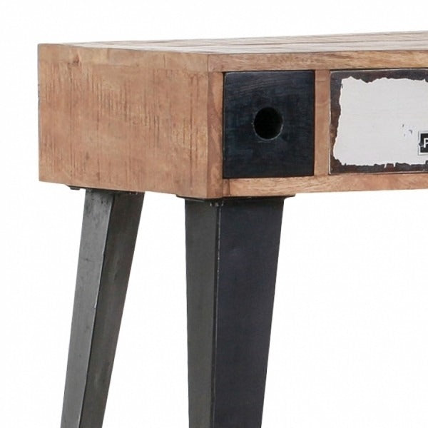 Rustic, Solid Handcrafted Console Table - Wooden Furniture for Home Decor.