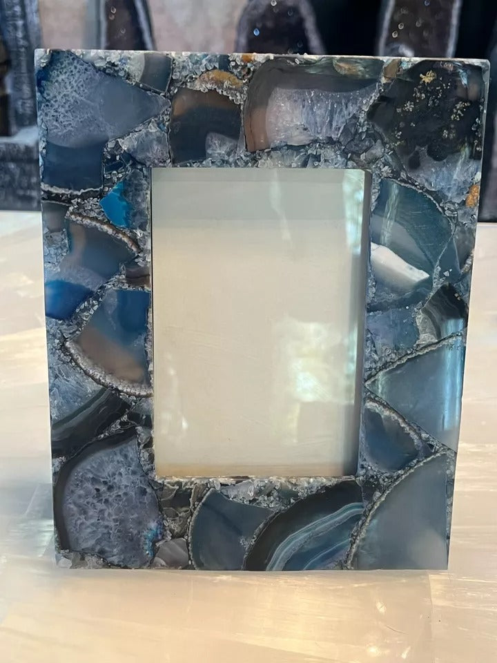 Photo Frame – Semi-Precious Blue Brazil Agate Gifts