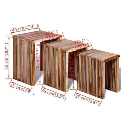 Wooden-handmade end table/side table/nesting table combo furniture