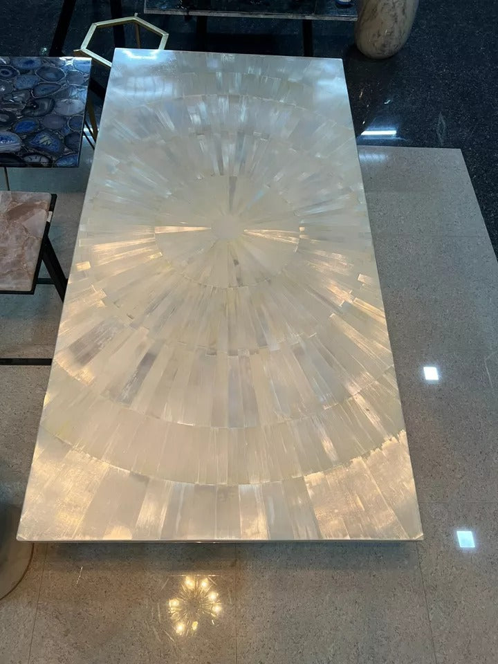 Selenite Dining Table Top, Selenite Table Top, Coffee Table Top, Home Decor