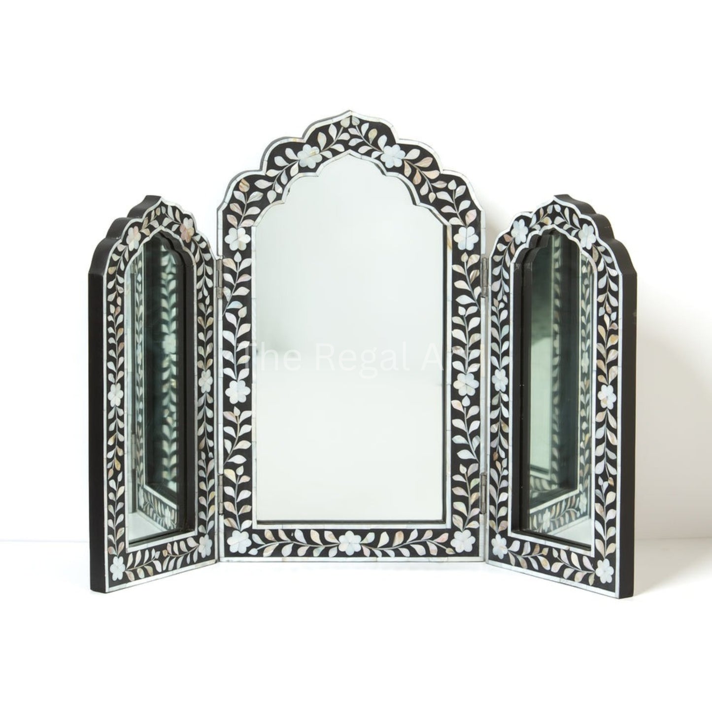 Handmade Mirror Frame – Black & White Mother Of Pearl Living Room Mirro