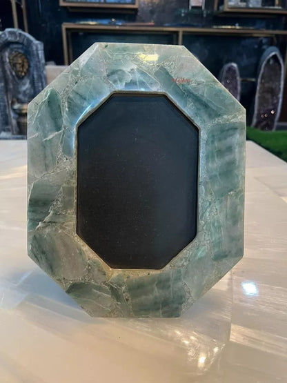 Green Aventurine Photo Frame, Octagonal Frame Gemstone Home Decor Gifts