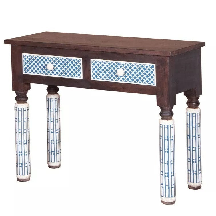 Bone Inlay Console Table | Modern Wood Pattern Living