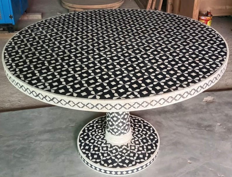 Handmade Bone Inlay Dining Table, Camel Bone Table, Modern design Centre Table, Round Dining Table, Decorative Inlay Dining Table Furniture