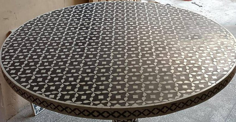 Handmade Bone Inlay Dining Table, Camel Bone Table, Modern design Centre Table, Round Dining Table, Decorative Inlay Dining Table Furniture