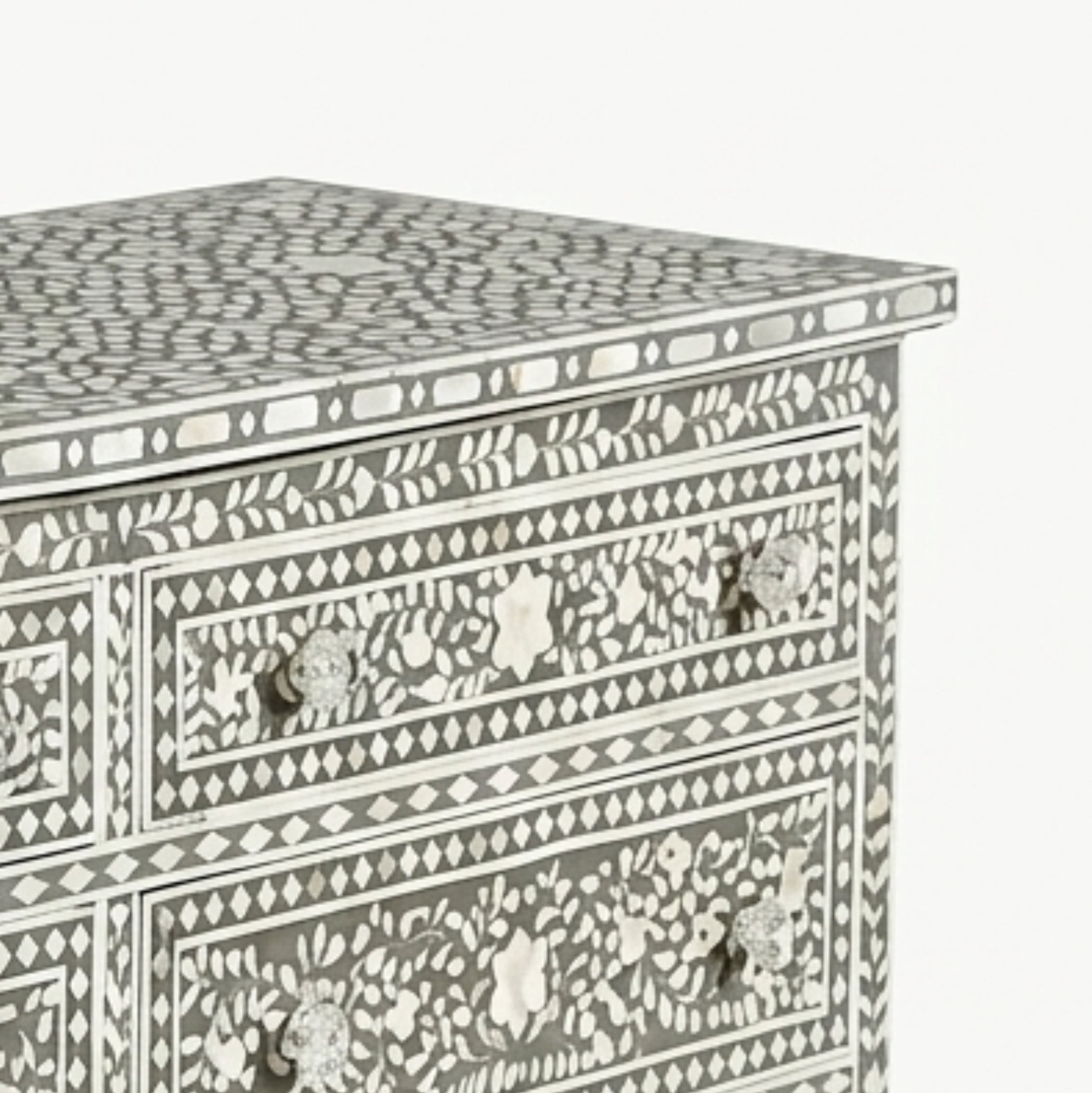 Mother of Pearl Inlay Dresser, Handmade Chest of Drawer