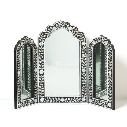 Handmade Mirror Frame – Black & White Mother Of Pearl Living Room Mirro