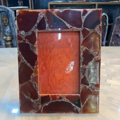 Red Onyx Picture Frame Natural Gemstone Photo Frame Unique Gifts Couple Wedding