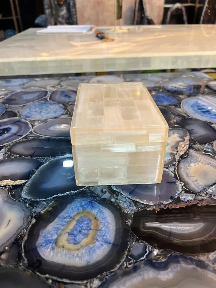 Selenite Jewelry Box | Luxury Gemstone Storage Decor