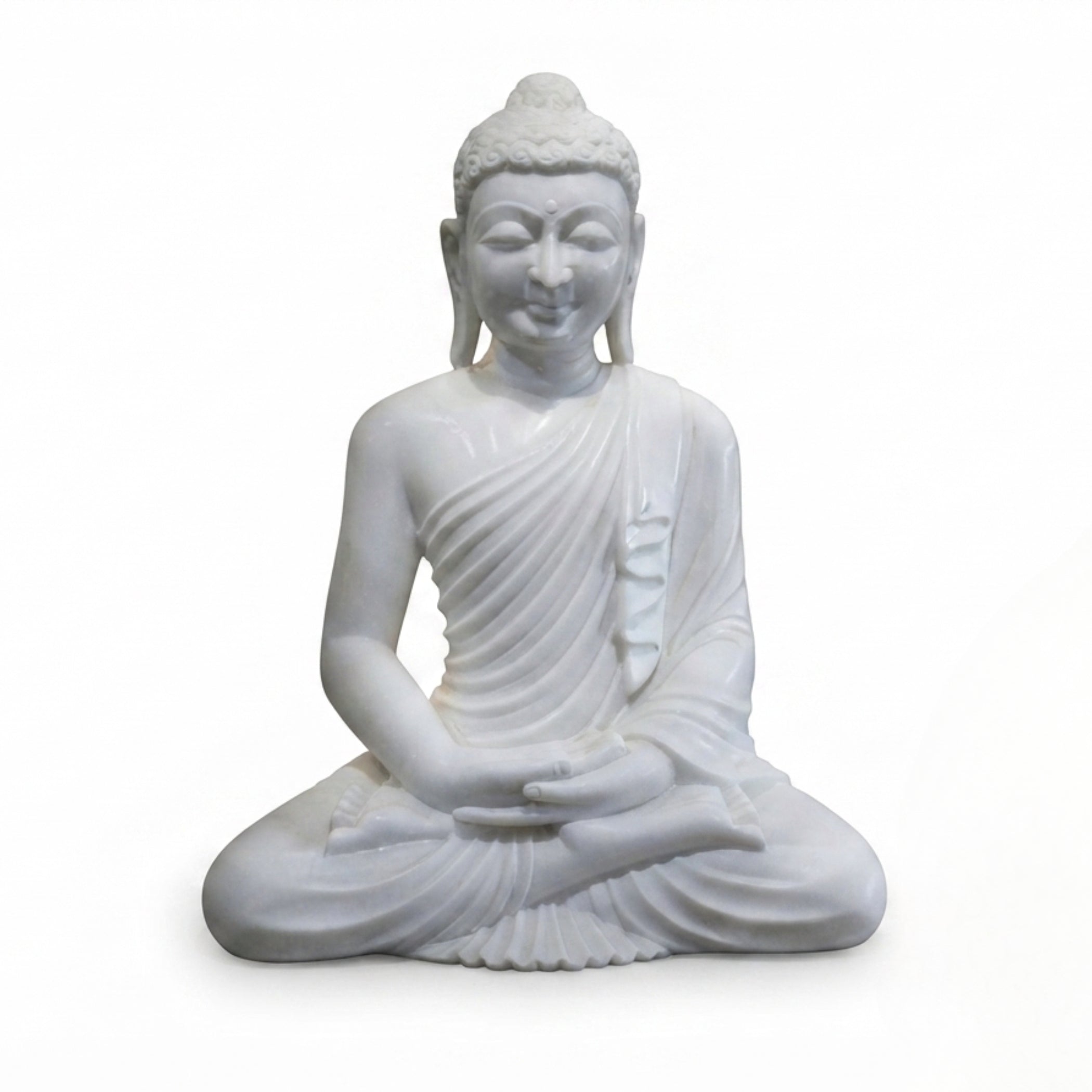 Handmade White Marble Buddha Statue | Luxury Home Décor