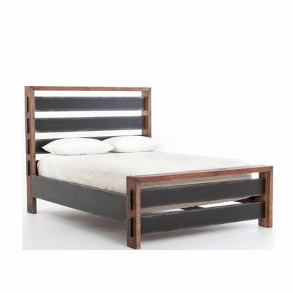 "Handmade king or queen solid reclaimed wooden bed for bedroom decor."