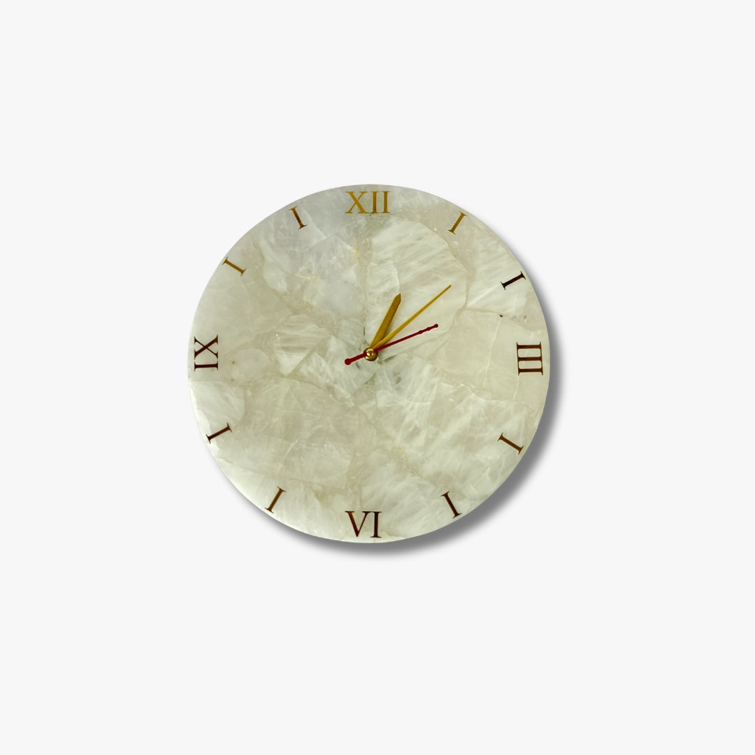 Quartz Wall Clock- Handmade Gemstone Luxury Decor