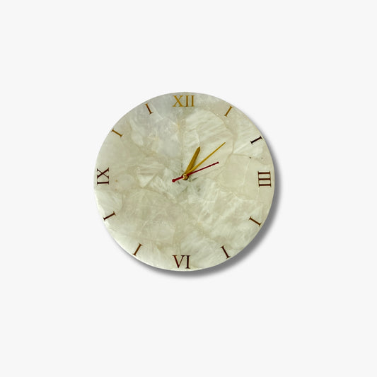 Quartz Wall Clock- Handmade Gemstone Luxury Decor