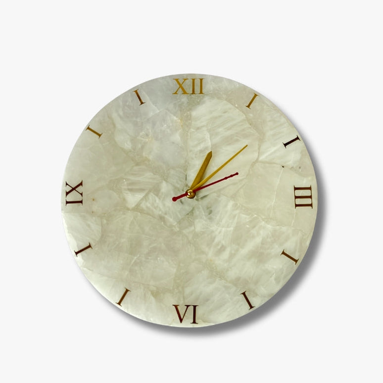Quartz Wall Clock | Handmade Gemstone Luxury Decor