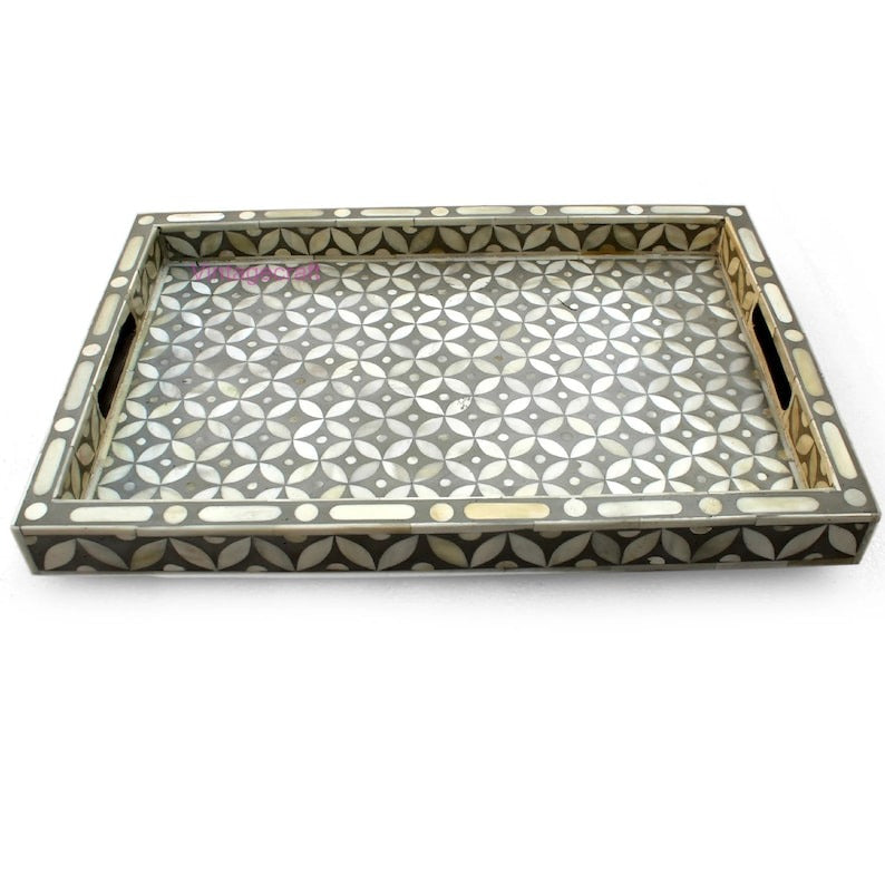 Kitchen Serving Tray Eye design Bone inlay Decorative Tray