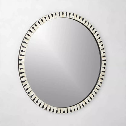 Round Mirror Frame, Bone Inlay Mirror Frame, Wall Décor Handmade Customized