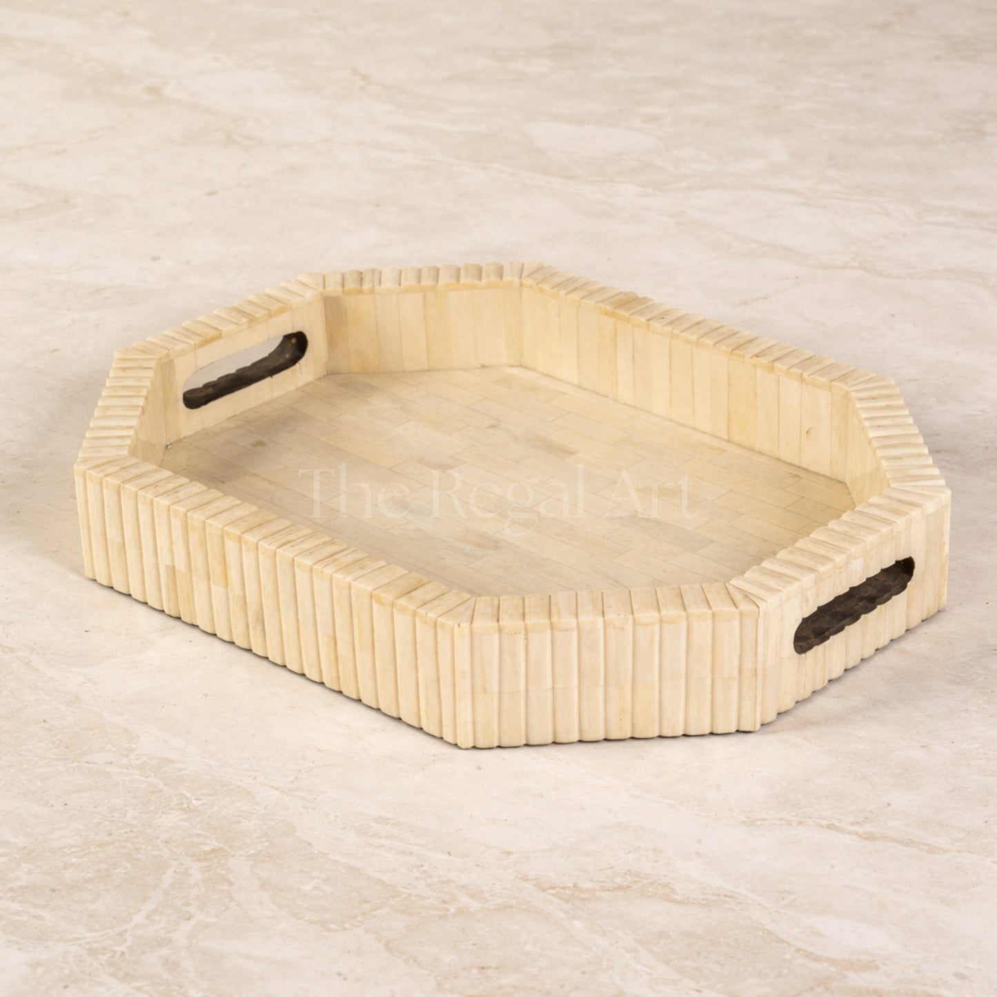 Bone Inlay Tray | Luxury Decorative Serving Tray for Coffee Table & Vanity