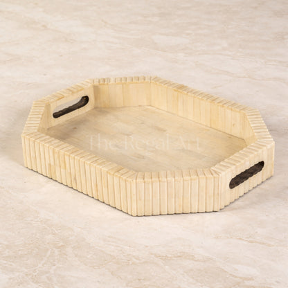 Bone Inlay Tray | Luxury Decorative Serving Tray for Coffee Table & Vanity