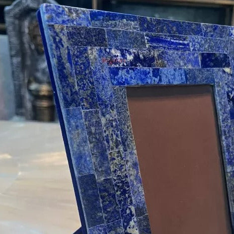Handmade Lapis Lazuli Frame | Elegant Desk Decor Art