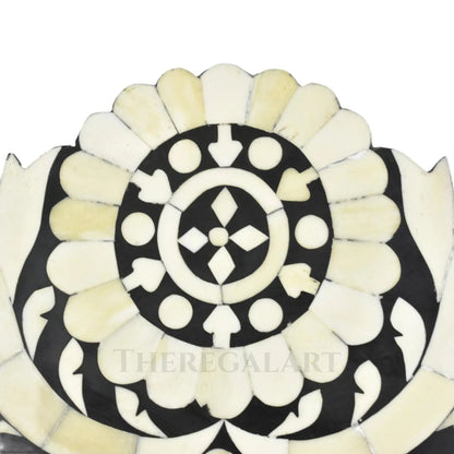 Handmade Bone Inlay Wall Mirror: Baroque Floral Home Decor
