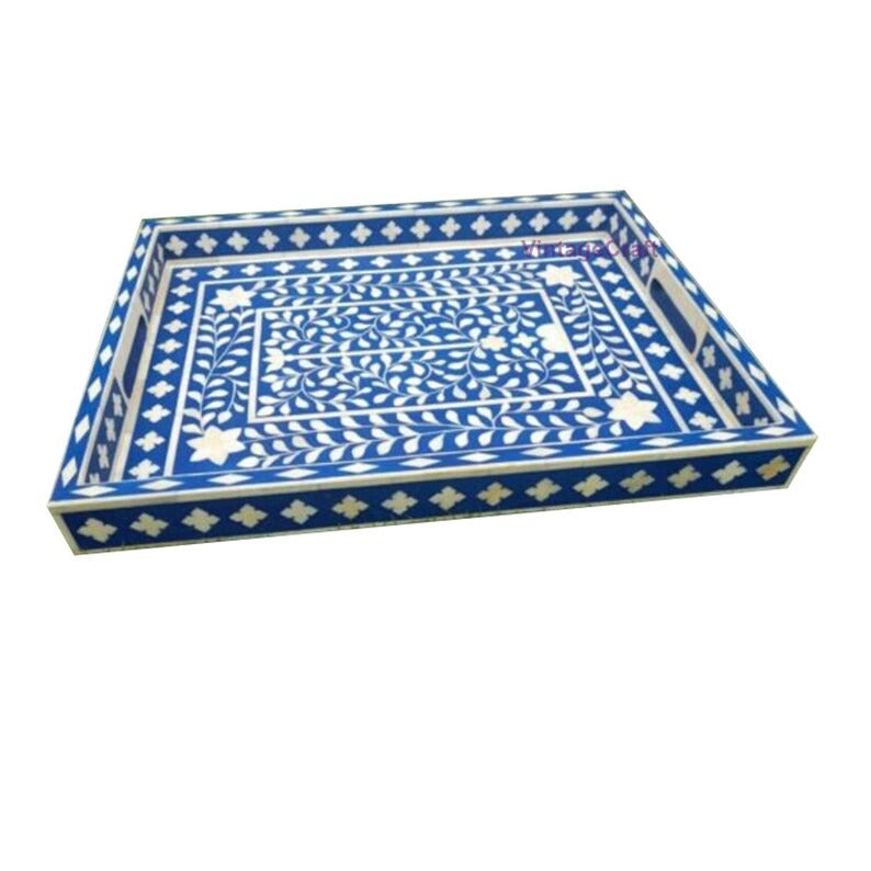 Bone Inlay Kitchen Serving Tray – Handmade Artisanal Tray for Home Decor & Gifting