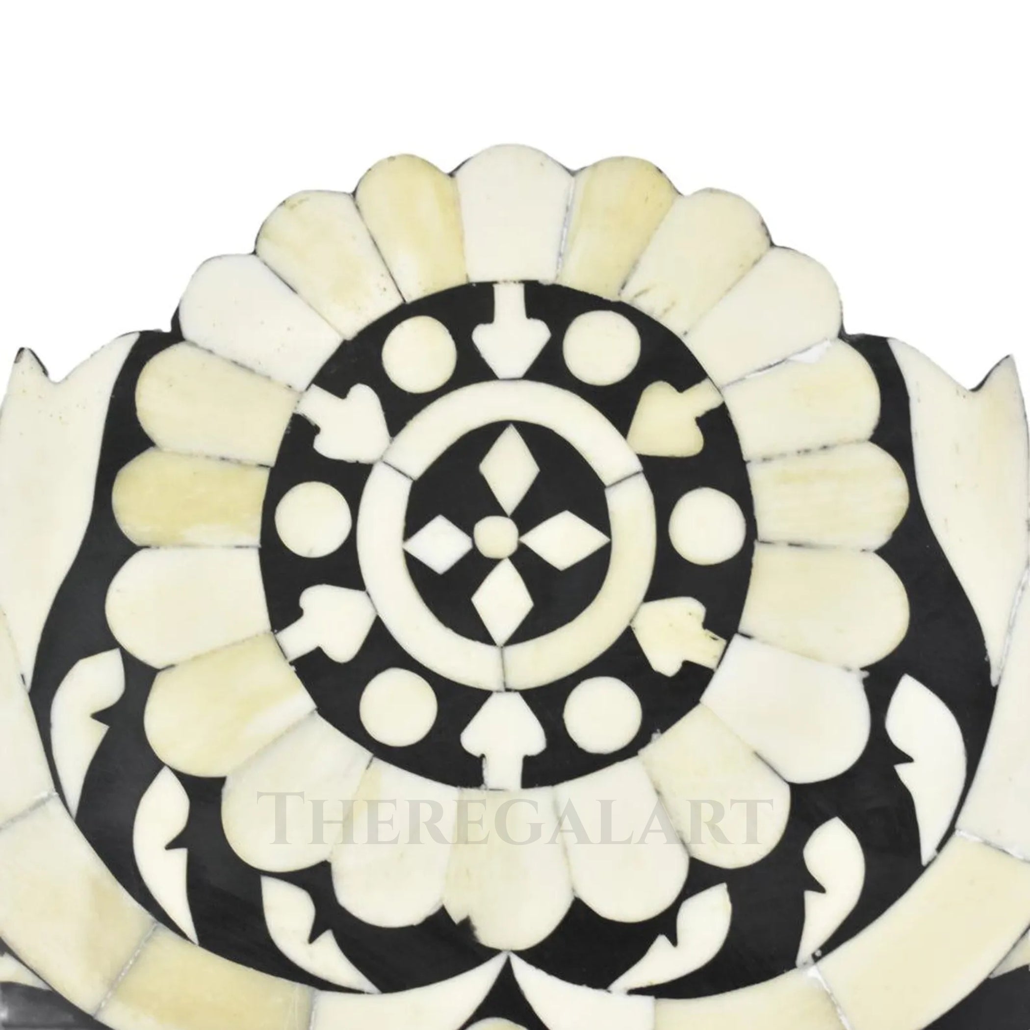 Baroque Floral Bone Inlay Mirror Frame – Handmade Luxury Wall Accent