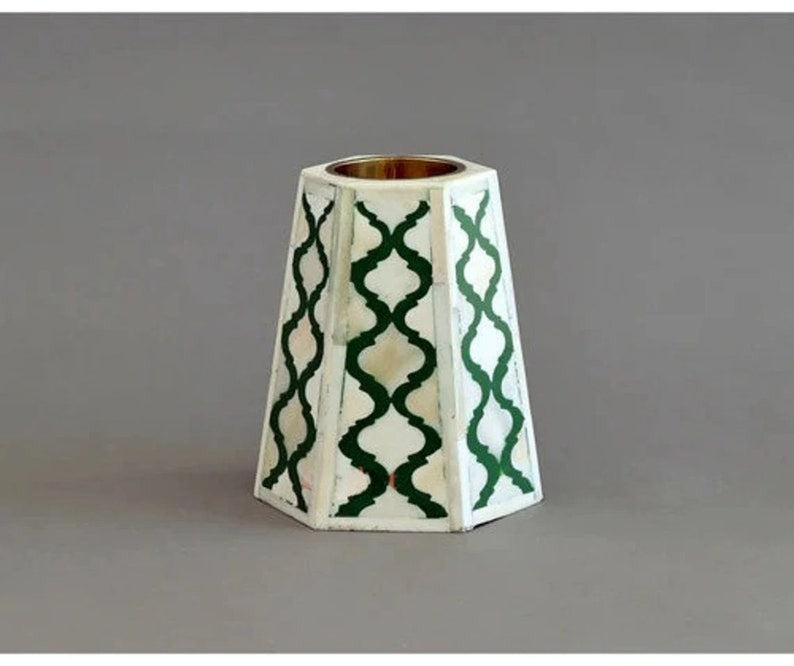 Bone Inlay Candle holder Bone Inlay Decor Bone Inlay Candle Stand Unique pattern Handmade Room Decor Furniture