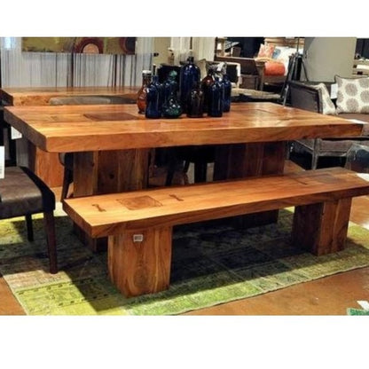 Rustic Solid Wooden Handmade Kitchen & Dining Room Table Furniture