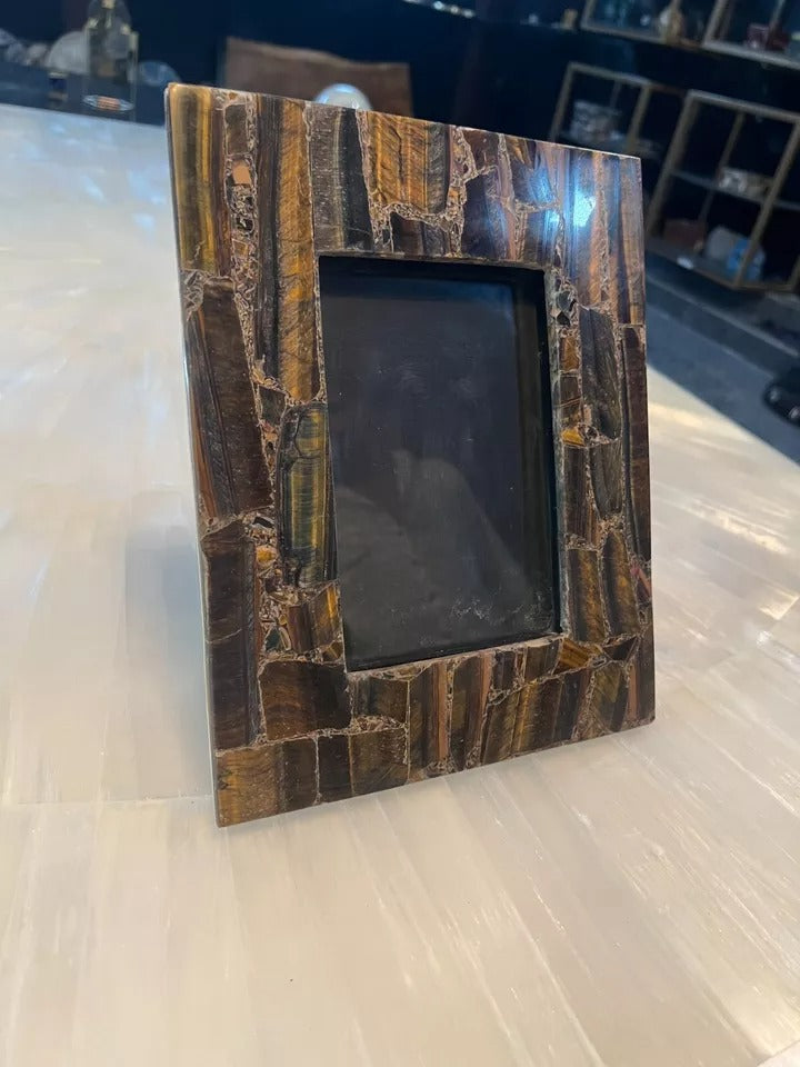 Small Blue Tiger Eye Frames | Luxury Home Decor Set