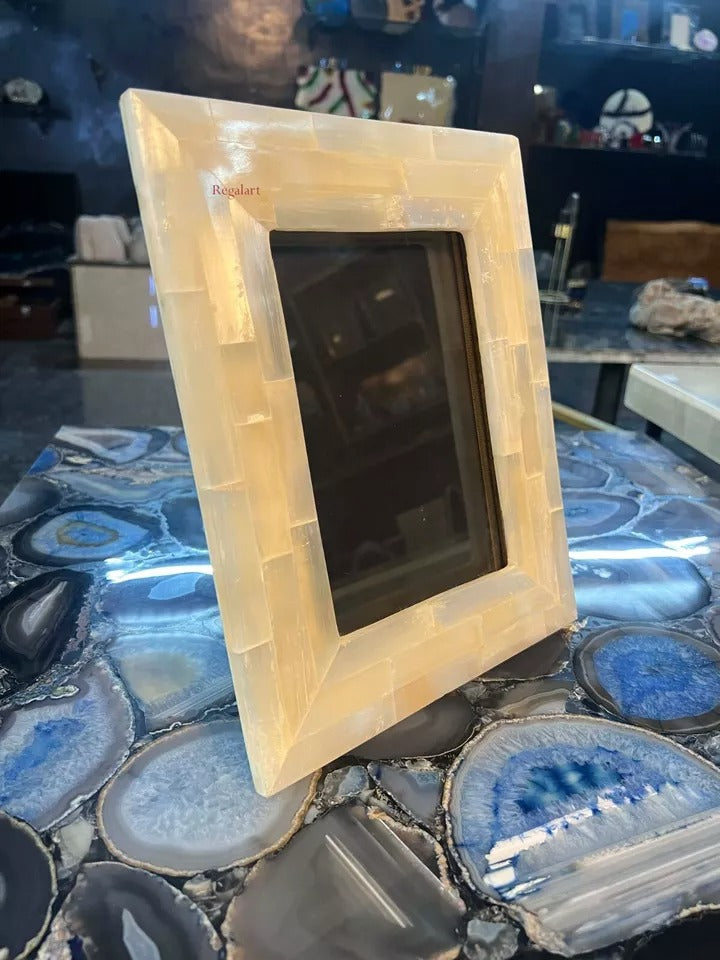 Selenite Crystal Photo Frame Occasional Gift, Gift For Her