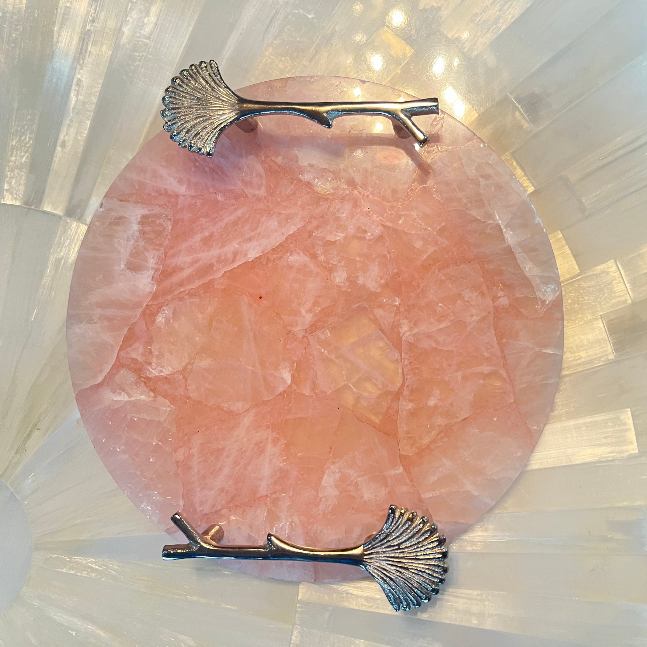 Rose Quartz Serving Tray | Luxury Tray Home Decor Gift