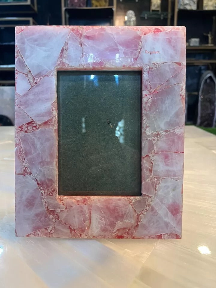 Picture Frame, Photo Frame, Rose Quartz Stone Home Decor Gifts