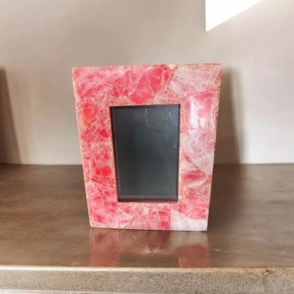 Rose Quartz Picture Frame, Photo Frame, Cherish With Face Roller Gifts