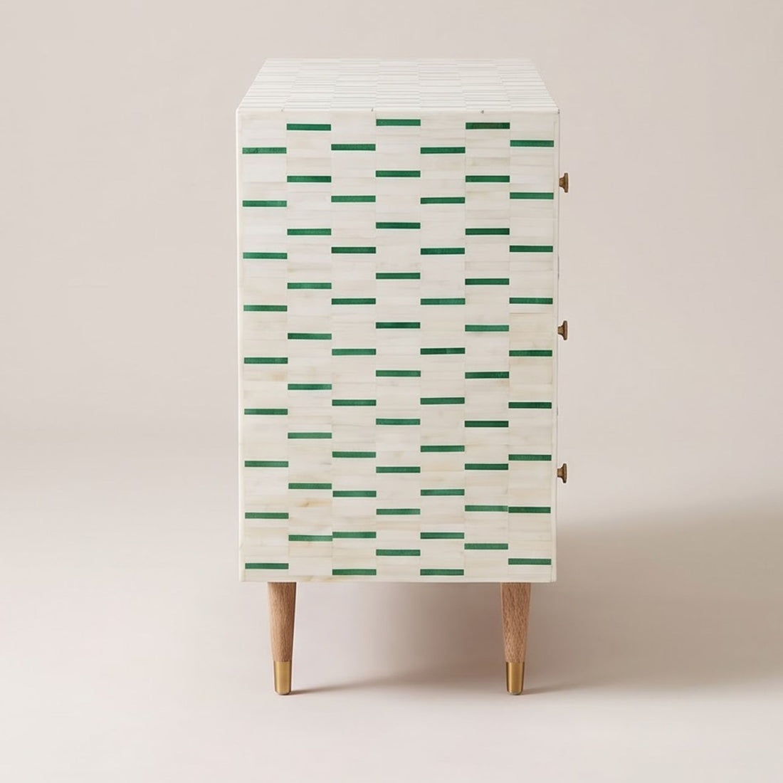 Geometric Bone Inlay Chest of Drawers