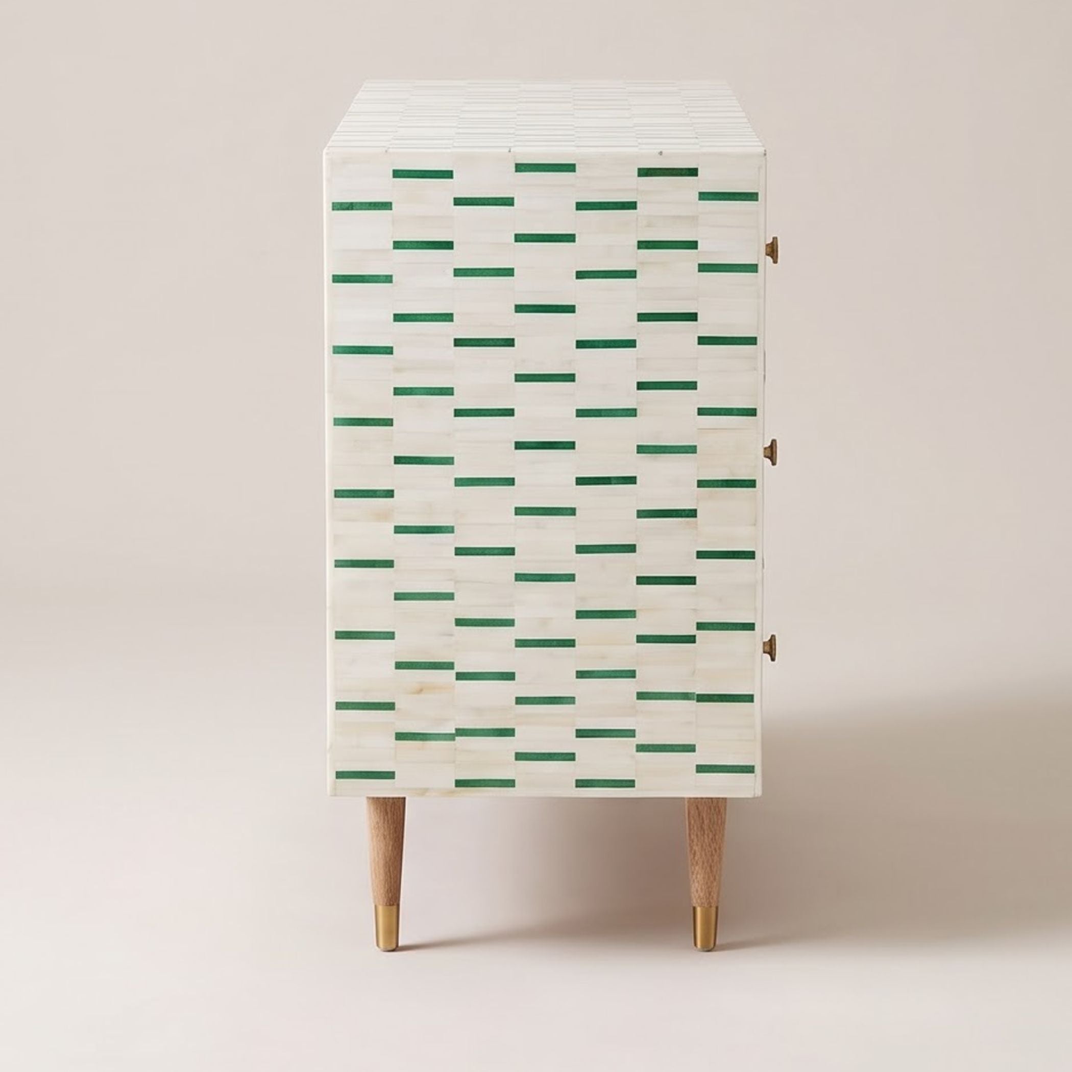 Geometric Bone Inlay Chest of Drawers
